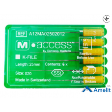 Інструмент ручний K-File M-Access №20 (Dentsply Maillefer), 6 шт./пак.